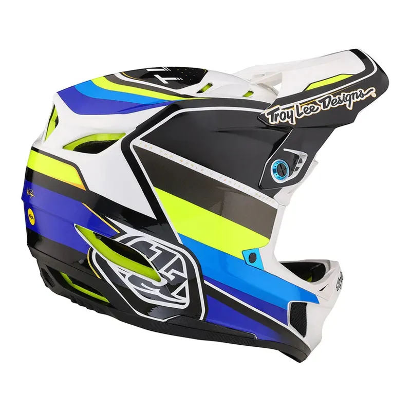Troy Lee Designs D4 Composite MIPS Full Face Helmet - Reverb White/Blue 1 Troy Lee Designs D4 Composite MIPS Full Face Helmet - Reverb White/Blue