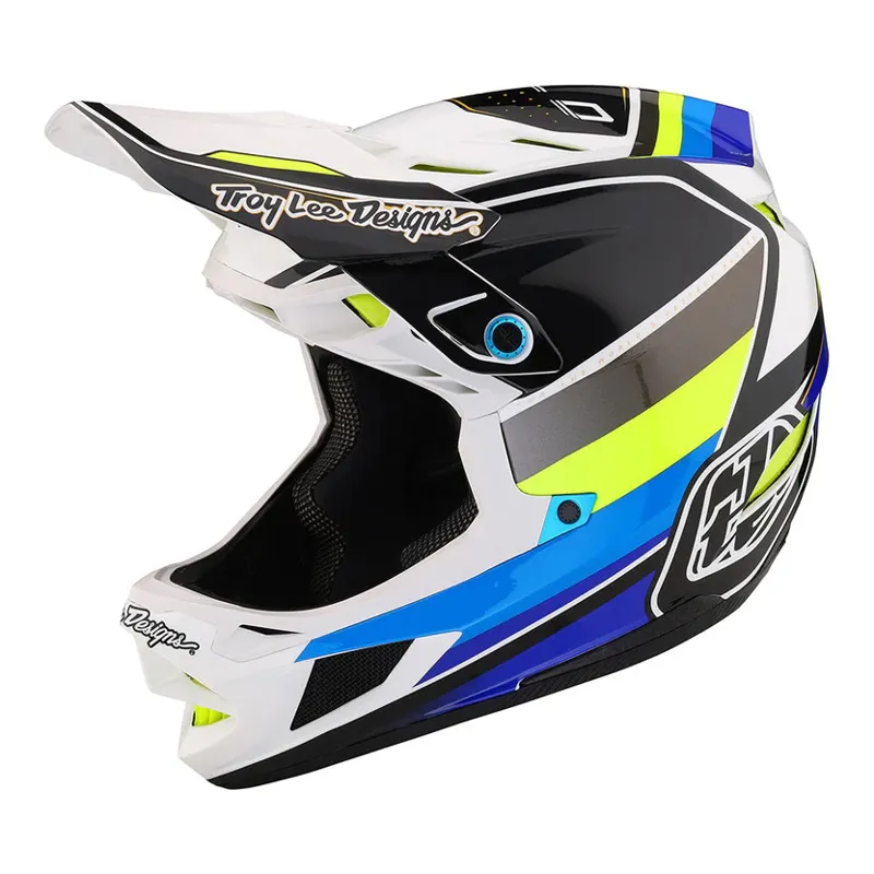 Troy Lee Designs D4 Composite MIPS Full Face Helmet - Reverb White/Blue 9 Troy Lee Designs D4 Composite MIPS Full Face Helmet - Reverb White/Blue - Image 9