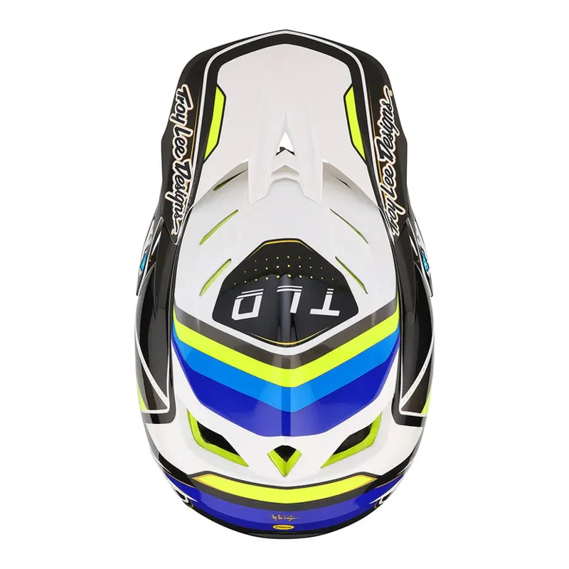 Troy Lee Designs D4 Composite MIPS Full Face Helmet - Reverb White/Blue 2 Troy Lee Designs D4 Composite MIPS Full Face Helmet - Reverb White/Blue - Image 2