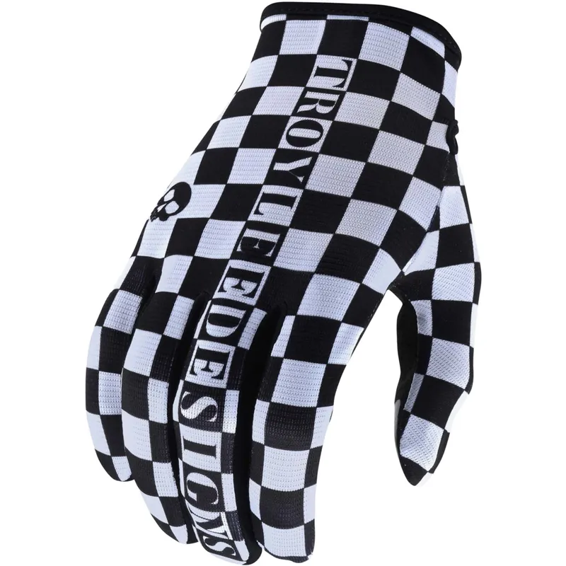 Troy Lee Designs Troy Lee Flowline Men's MTB Long Finger Gloves - White/Black Checkers 4 Troy Lee Designs Troy Lee Flowline Men's MTB Long Finger Gloves - White/Black Checkers - Image 4