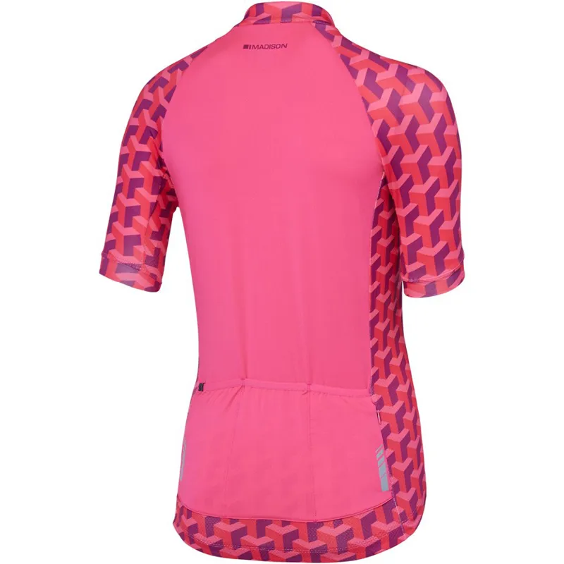 Madison Sportive Womens Short Sleeve Jersey - Geo Camo/Pink 2 Madison Sportive Womens Short Sleeve Jersey - Geo Camo/Pink - Image 2