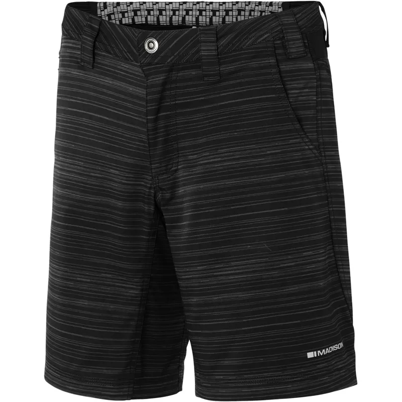 Madison Leia Womens Baggy Shorts - Black/Phantom Plaid 1 Madison Leia Womens Baggy Shorts - Black/Phantom Plaid