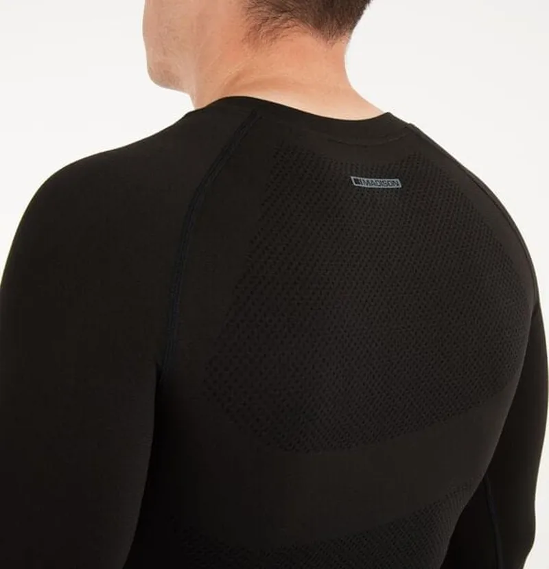 Madison Isoler Mesh Long Sleeve Men's Base Layer - Black 3 Madison Isoler Mesh Long Sleeve Men's Base Layer - Black - Image 3