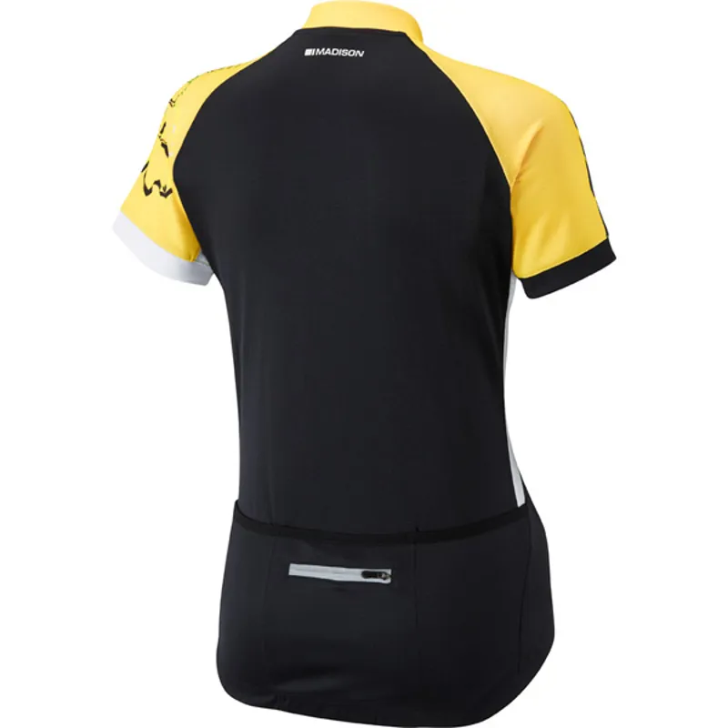 Madison Keirin Womens Short Sleeve Jersey - Black/Vibrant Yellow 4 Madison Keirin Womens Short Sleeve Jersey - Black/Vibrant Yellow - Image 4