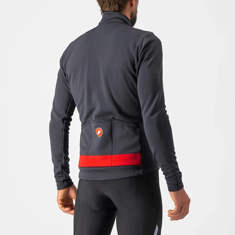 Castelli Puro 3 Men's Long Sleeve Jersey - Dark Grey/Red Reflex 2 Castelli Puro 3 Men's Long Sleeve Jersey - Dark Grey/Red Reflex - Image 2