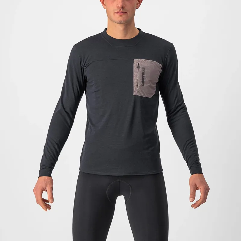 Castelli Unlimited Merino Long Sleeve Men's T-Shirt - Black/Nickel Grey 5 Castelli Unlimited Merino Long Sleeve Men's T-Shirt - Black/Nickel Grey - Image 5