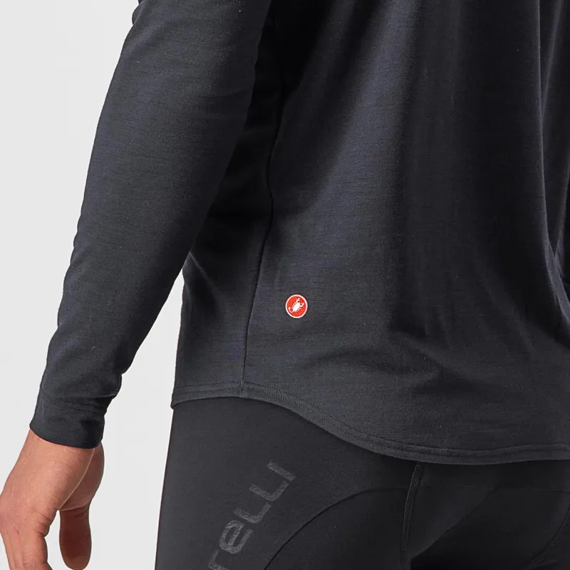 Castelli Unlimited Merino Long Sleeve Men's T-Shirt - Black/Nickel Grey 1 Castelli Unlimited Merino Long Sleeve Men's T-Shirt - Black/Nickel Grey