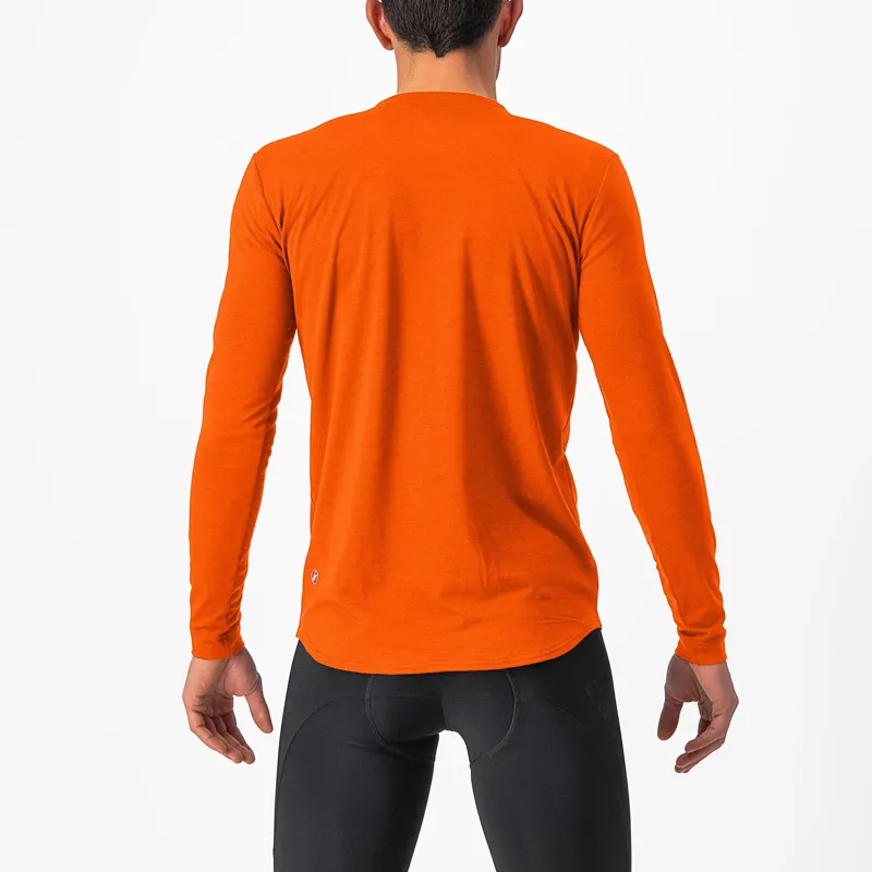 Castelli Unlimited Merino Long Sleeve Men's T-Shirt - Orange Rust 4 Castelli Unlimited Merino Long Sleeve Men's T-Shirt - Orange Rust - Image 4