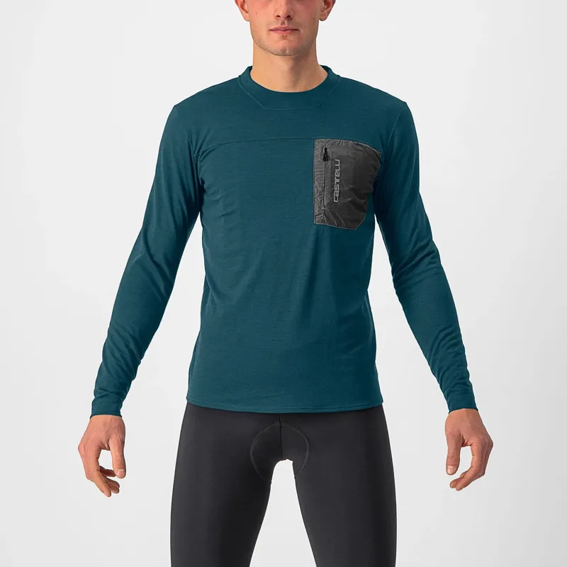 Castelli Unlimited Merino Long Sleeve Men's T-Shirt - Black/Nickel Grey 2 Castelli Unlimited Merino Long Sleeve Men's T-Shirt - Black/Nickel Grey - Image 2