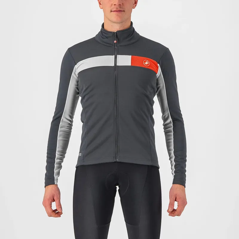 Castelli Mortirolo 6S Men's Jacket - Dark Grey/Silver Grey/Red Reflex 5 Castelli Mortirolo 6S Men's Jacket - Dark Grey/Silver Grey/Red Reflex - Image 5