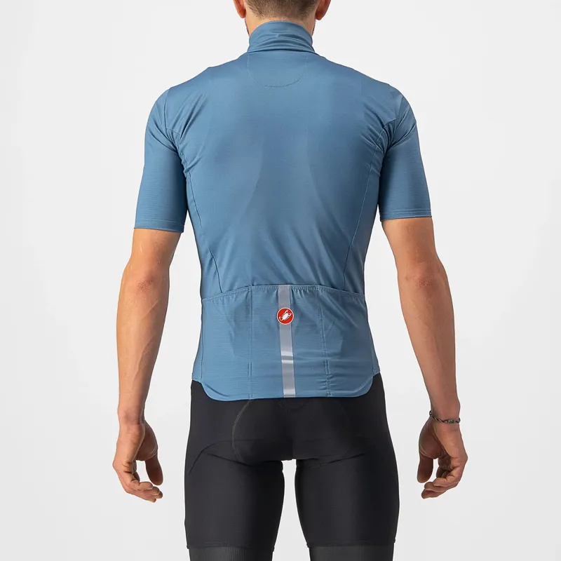 Castelli Pro Thermal Mid Men's Short Sleeve Jersey - Steel Blue 2 Castelli Pro Thermal Mid Men's Short Sleeve Jersey - Steel Blue - Image 2