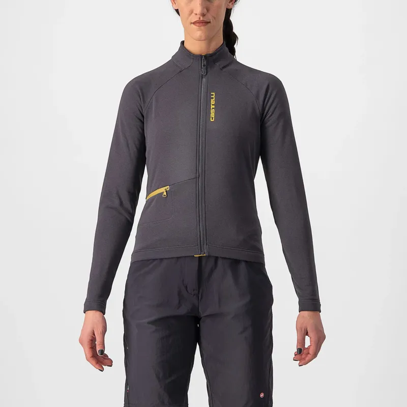 Castelli Unlimited Trail Women's Long Sleeve Jersey - Dark Grey/Goldenrod 1 Castelli Unlimited Trail Women's Long Sleeve Jersey - Dark Grey/Goldenrod