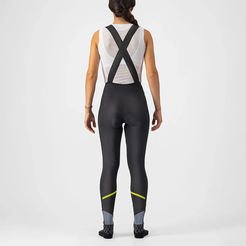Castelli Velocissima DT Women's Bib Tights - Black/Electric Lime 2 Castelli Velocissima DT Women's Bib Tights - Black/Electric Lime - Image 2