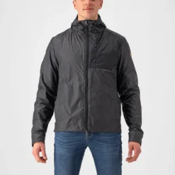 Castelli Riscalda Puffy Men's Jacket - Dark Grey/ Electric Lime