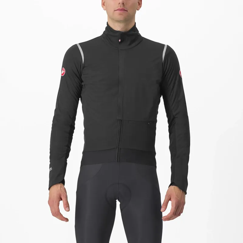 Castelli Alpha Doppio RoS Men's Waterproof Jacket - Black/Silver Reflex 2 Castelli Alpha Doppio RoS Men's Waterproof Jacket - Black/Silver Reflex - Image 2