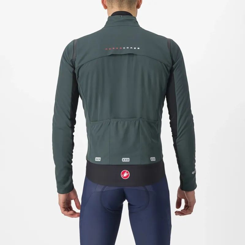 Castelli Alpha Doppio RoS Men's Waterproof Jacket - Rover Green/Black 3 Castelli Alpha Doppio RoS Men's Waterproof Jacket - Rover Green/Black - Image 3