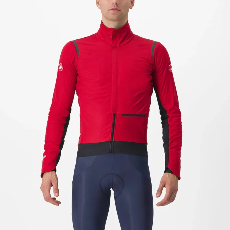 Castelli Alpha Doppio RoS Men's Waterproof Jacket - Pompeian Red/Black 2 Castelli Alpha Doppio RoS Men's Waterproof Jacket - Pompeian Red/Black - Image 2