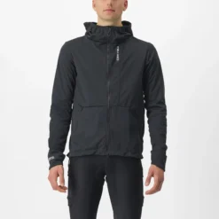 Castelli Trail Hoodie Men's Windproof Jacket - Black
