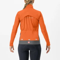 Castelli Alpha Doppio RoS Women's Waterproof Jacket - Red Orange/Grey -Cycle Fix cs235418571 2