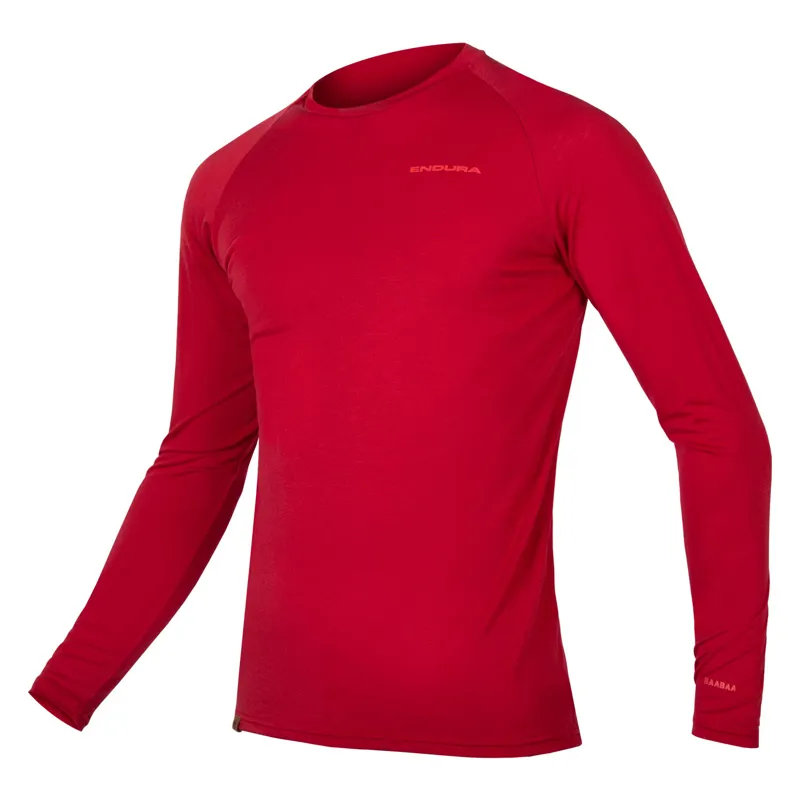 Endura BaaBaa Blend Men's Long Sleeve Baselayer - Rust Red 3 Endura BaaBaa Blend Men's Long Sleeve Baselayer - Rust Red - Image 3