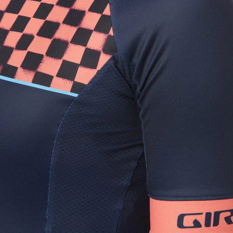 Giro Womens Chrono Sport Short Sleeve Jersey - Blue Checks 4 Giro Womens Chrono Sport Short Sleeve Jersey - Blue Checks - Image 4