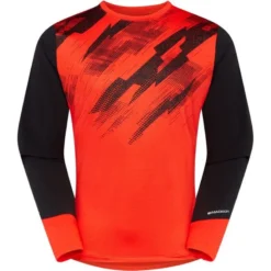 Madison Flux Trail Men's Long Sleeve Jersey - Magma Red/Black