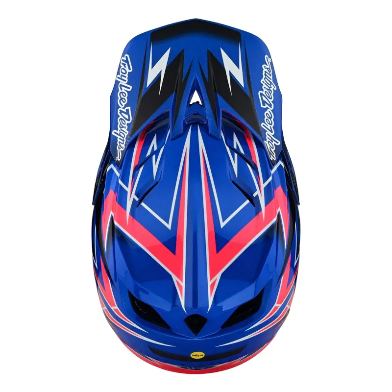 Troy Lee Designs D4 Composite MIPS Full Face Helmet - Volt Blue 3 Troy Lee Designs D4 Composite MIPS Full Face Helmet - Volt Blue - Image 3