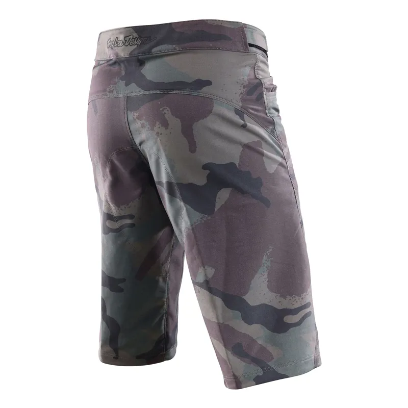 Troy Lee Designs Flowline Men's Baggy Shorts - Shell Only - Camo Woodland 1 Troy Lee Designs Flowline Men's Baggy Shorts - Shell Only - Camo Woodland