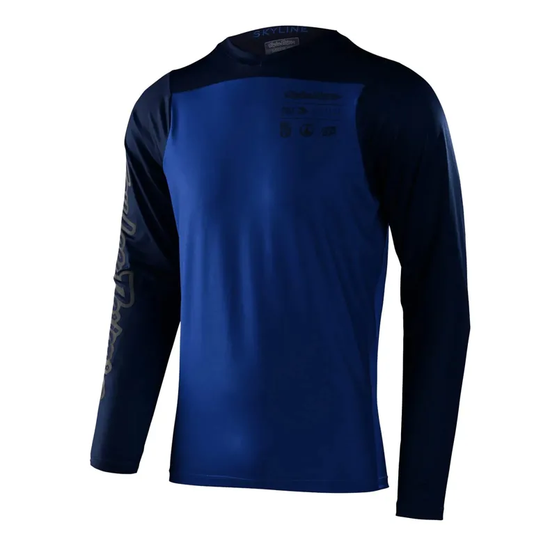 Troy Lee Designs Skyline Chill Men's Long Sleeve Jersey - Mono True Blue 5 Troy Lee Designs Skyline Chill Men's Long Sleeve Jersey - Mono True Blue - Image 5