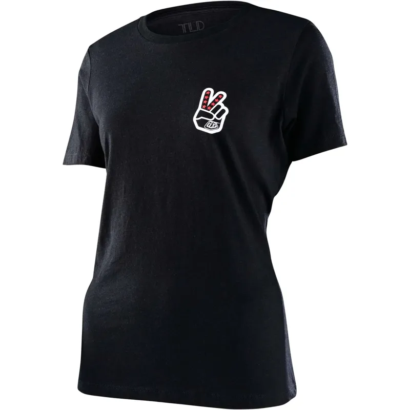 Troy Lee Designs Peace Out Women's Short Sleeve T-Shirt - Black 1 Troy Lee Designs Peace Out Women's Short Sleeve T-Shirt - Black